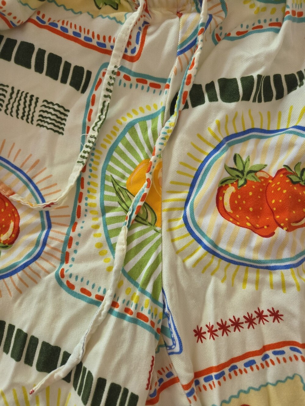 Sincerely Jules Fruit Print Wide Leg Pants Euro Summer Coastal Granddaughter S - Picture 5 of 7